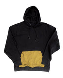 The Best Hoodie Ever With Waxed Tip Drawstring and Nylon Pocket Black Hoodie / Olive Green Textured