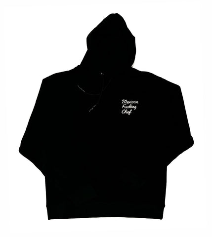 Mexican Fucking Chef Black Hoodie Chain Stitich Embriodery - Black / Ivory