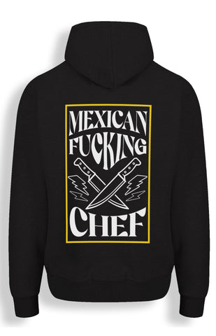 Mexican Fucking Chef Version 2024 Black Hoodie / White W/ Mustard Frame Print