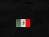 Mexico Flag Hoodie- Black / Frontal Embriodery