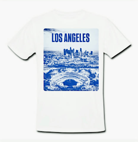 Blue Photo Skyline  Stadium Tee Los Angeles