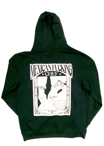 Hoodie Mexican Fucking Chef Poster Forest Green / Impression Crema