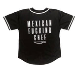 Mexican Fucking Chef Baseball Jersey Black / White - White Print