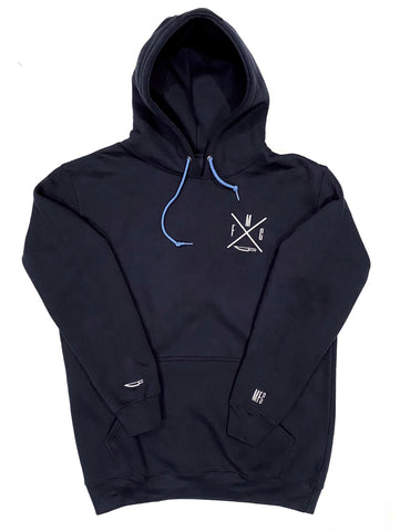 Embroided Mexican Fucking Chef X Jet Navy Blue Premium Hoodie - Navy Blue  / White