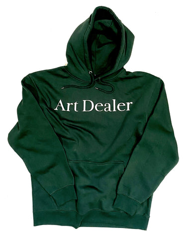 Art Dealer Pine Green White Print /  Multi color accents