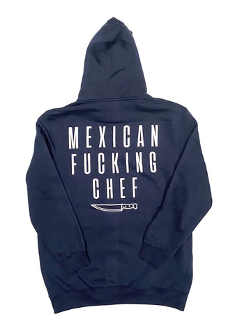Mexican Fucking Chef Navy  Premium Hoodie - White Print -