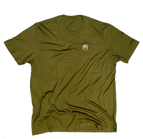 BUHO Olive Tee Frontal White Embroidery