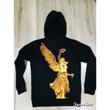 El Angel Hoodie Black  - Gold Print