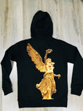El Angel Hoodie Black  - Gold Print