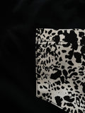 Premium Cut and Sew Black Pocket Tee - Leopard Black White  Pocket -