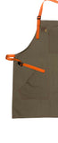 Mexican Fucking Chef Apron  - Canvas Light  Olive/ Orange  Accents   -