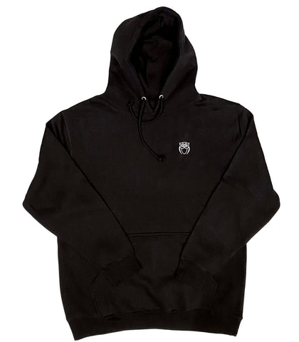 BUHO Black Hoodie White Thread / Frontal Embroidery