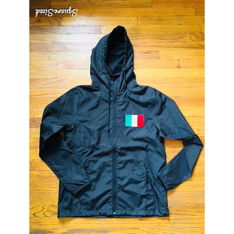 Mexico Classic Light Weight Track Jacket - Jet Black / Frontal Patch/ White Back Print