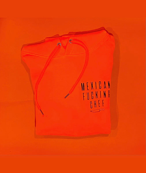 Mexican Fucking Chef Printed Electric Neon Orange  Premium Hoodie - Orange  / Black