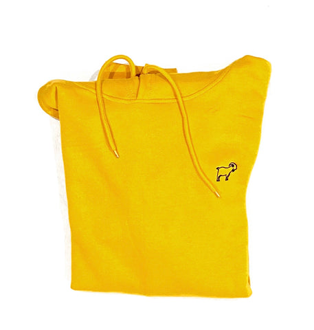 GOAT Mustard Hoodie Black Thread / Frontal Embroidery