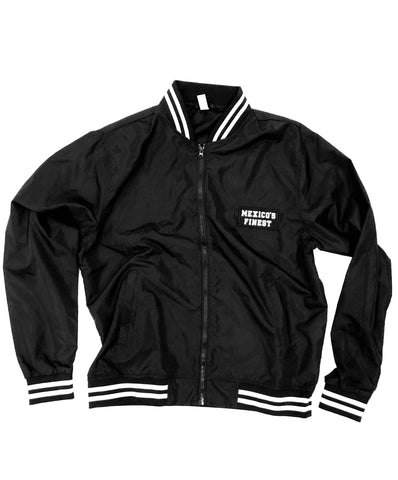 Mexico's Finest Black Stripped Bomber Jacket - Frontal Patch NO PRINT