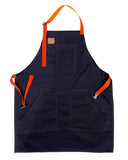 Mexican Fucking Chef Apron NAVY BLUE Cotton  / ORANGE Accents   -