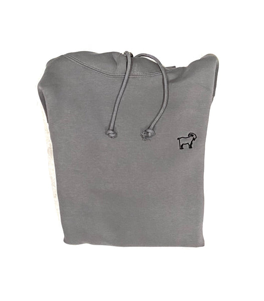 GOAT  Cement Gray Hoodie Black Thread / Frontal Embroidery