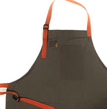 Mexican Fucking Chef Apron  - Canvas Light  Olive/ Orange  Accents   -