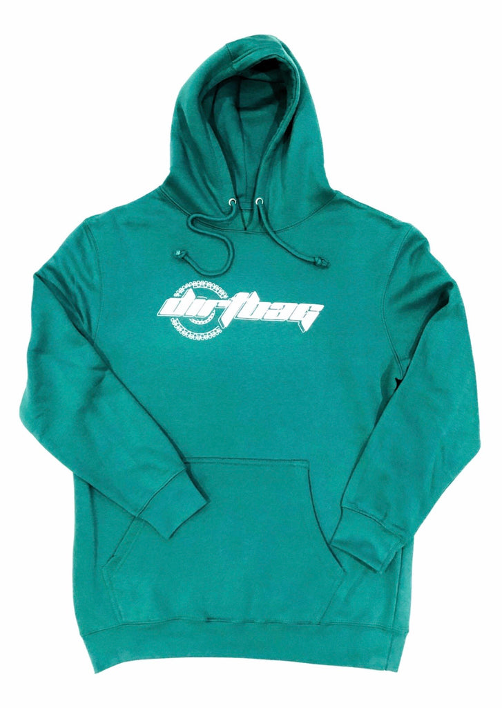 Dirtbag Premium Hoodie Aqua - White Print - – Belly Of The Beast LA