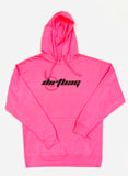 Dirtbag Premium Hoodie Pink Fluorescent -Black  Print -