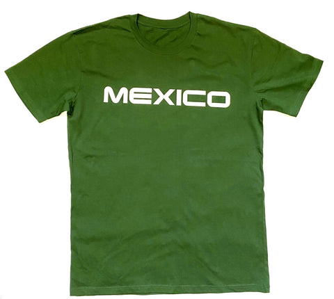 Mexico Clasico Premium Green Forest Tee - White Print -