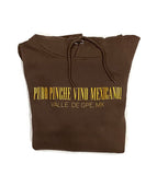 Puro Pinche Vino Mexicano Hoodie Brown / Mustard Print