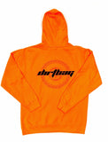 Dirtbag Premium Hoodie Orange Fluorescent -Black  Print -